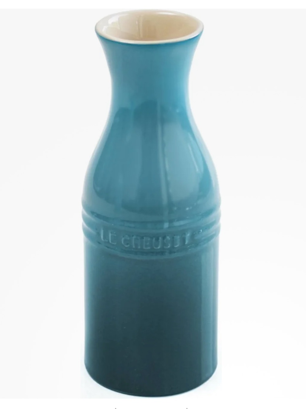 LE CREUSET Water Carafe 350ml w/out cork wine or vase holder color-Caribbean